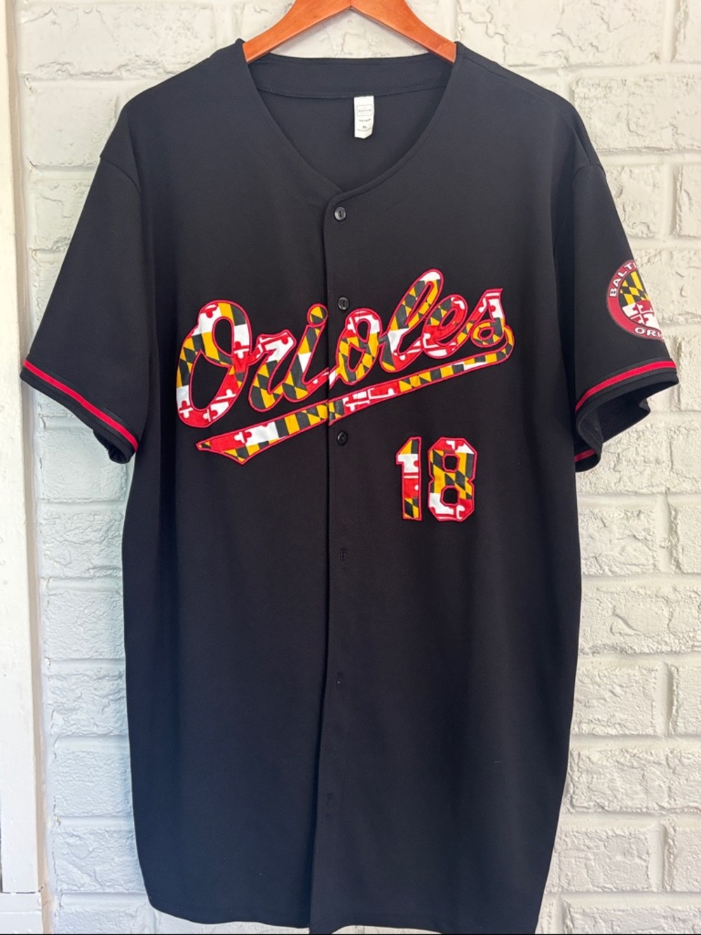 Orioles Button Up Maryland Flag Style Jersey Maryland Camden Yards Classic
